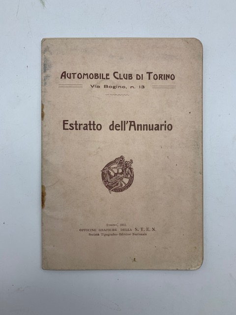 Automobile club di Torino... Estratto dell'annuario